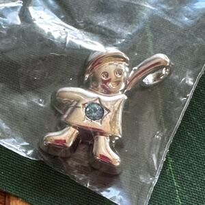 BEST BRAND VTG BOY CHARM BLUE BIRTHSTONE SILVER